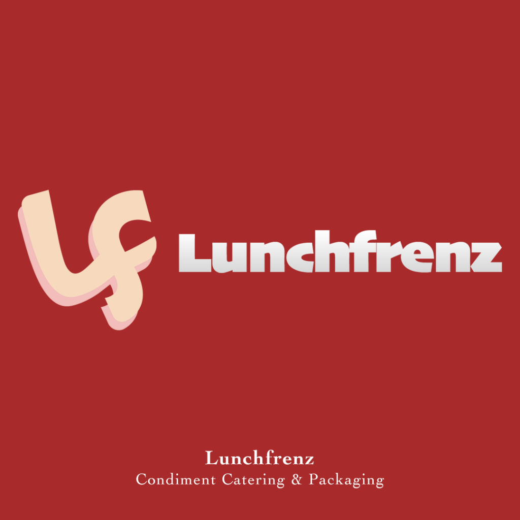 A logo for a condiment catering and packaging company; Lunchfrenz
