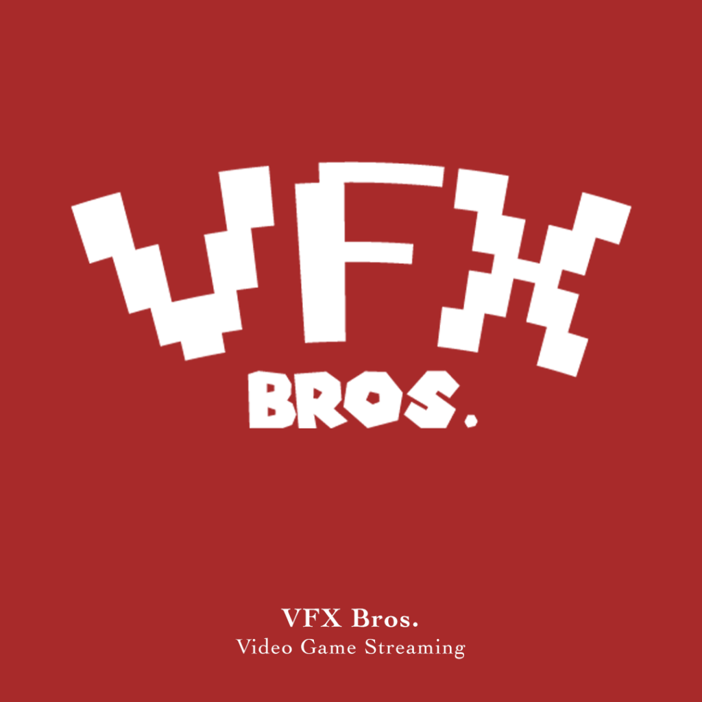 A logo for a video game streaming company; VFX Bros.
